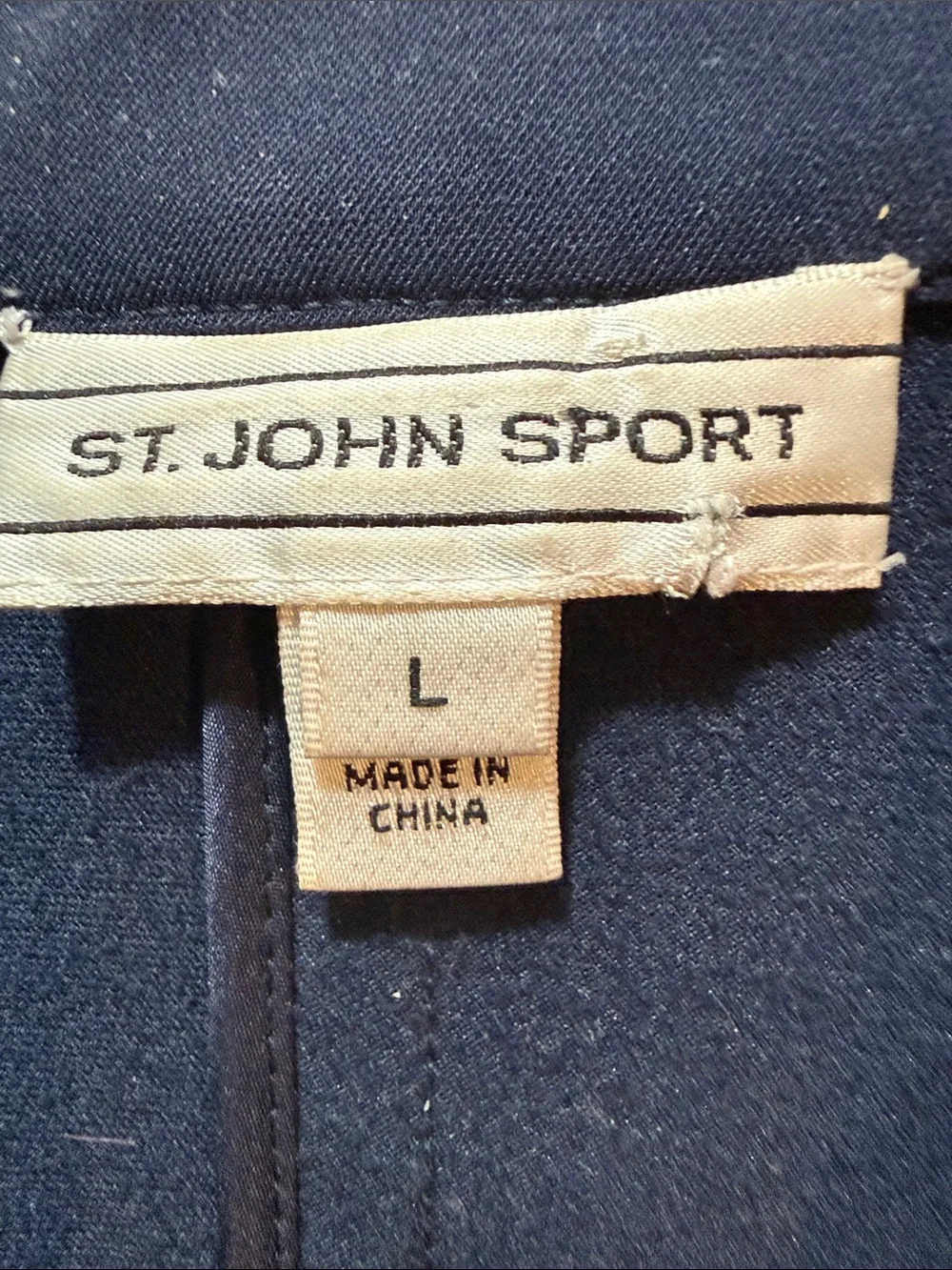 St John Classic Navy Trench Coat with White Stitching and Gold Accents & Belt - Picture 2 of 10